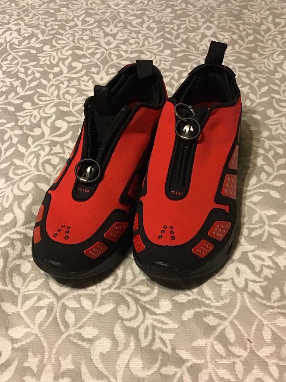 Men's Athletic Slip-On Shoes in Red and Black